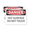 Signmission Hot Surface Sign, 7 in H x 10 in W, Plastic, Hot Surface Do Not Touch OS-2PACK-DS-P-710-L-19398 - alternate 1